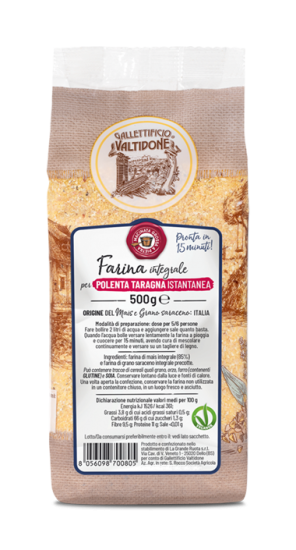 Packaging di farina integrale di per polenta taragna istantanea
